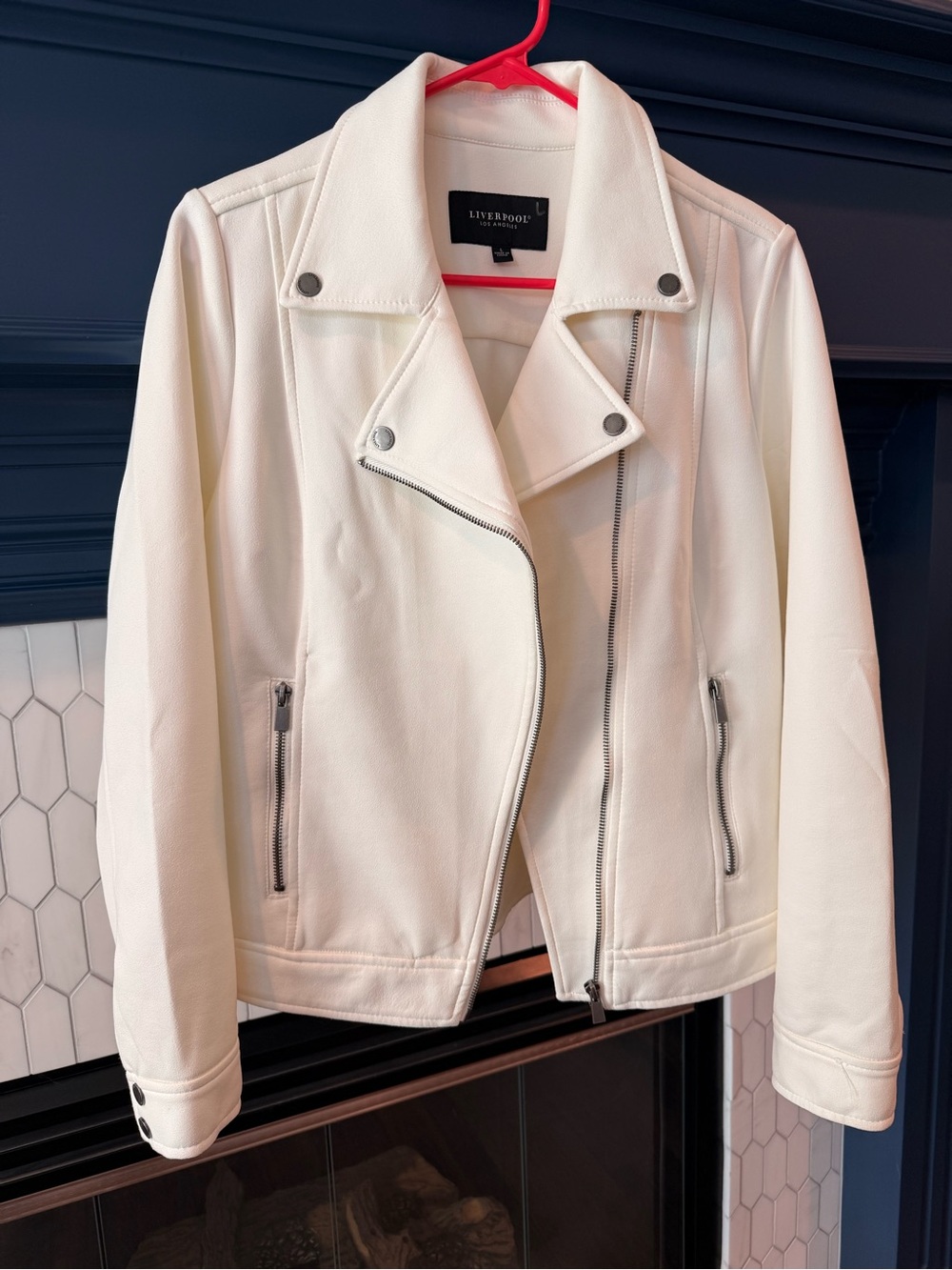 EXCELLENT CONDITION Liverpool Los Angeles White Moto Jacket Size L